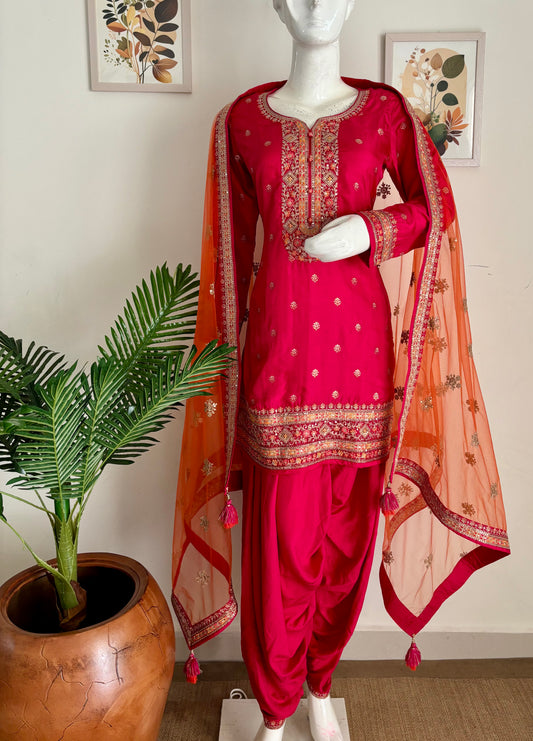 Silk Patiala Banarsi Suit