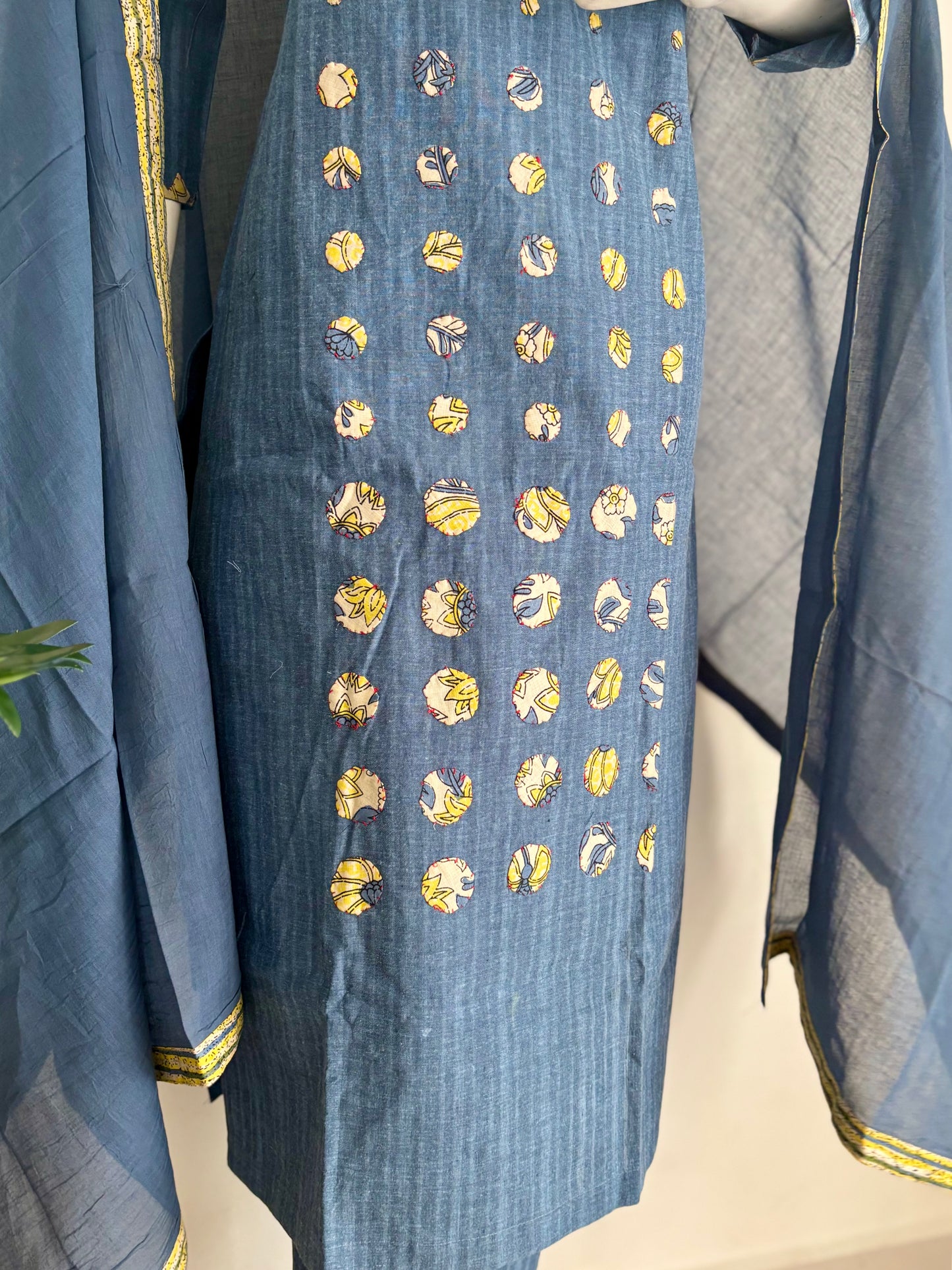 Blue Handloom Cotton Kurta Set