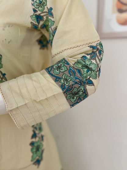 Pure Cotton Handblock Mughal Buta Kurta – Elegant Everyday Essential