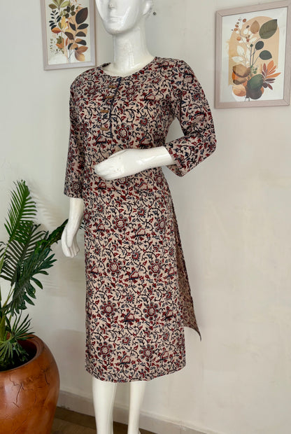 Pure Handloom Cotton Kalamkari Kurta – Timeless Everyday Charm
