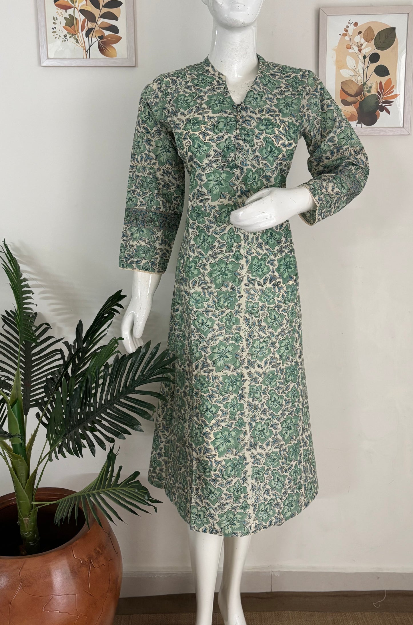 Pure Handloom Cotton Kurta – Grace in Green