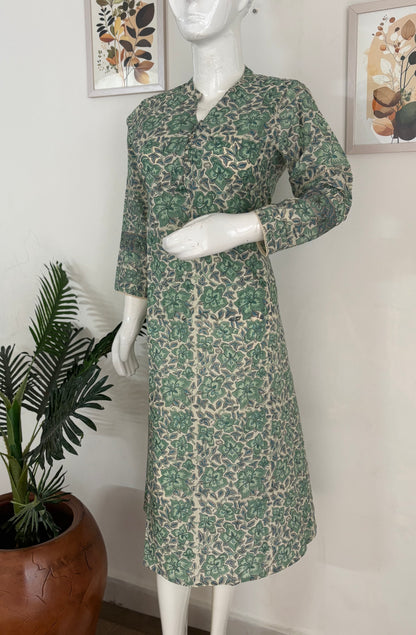 Pure Handloom Cotton Kurta – Grace in Green