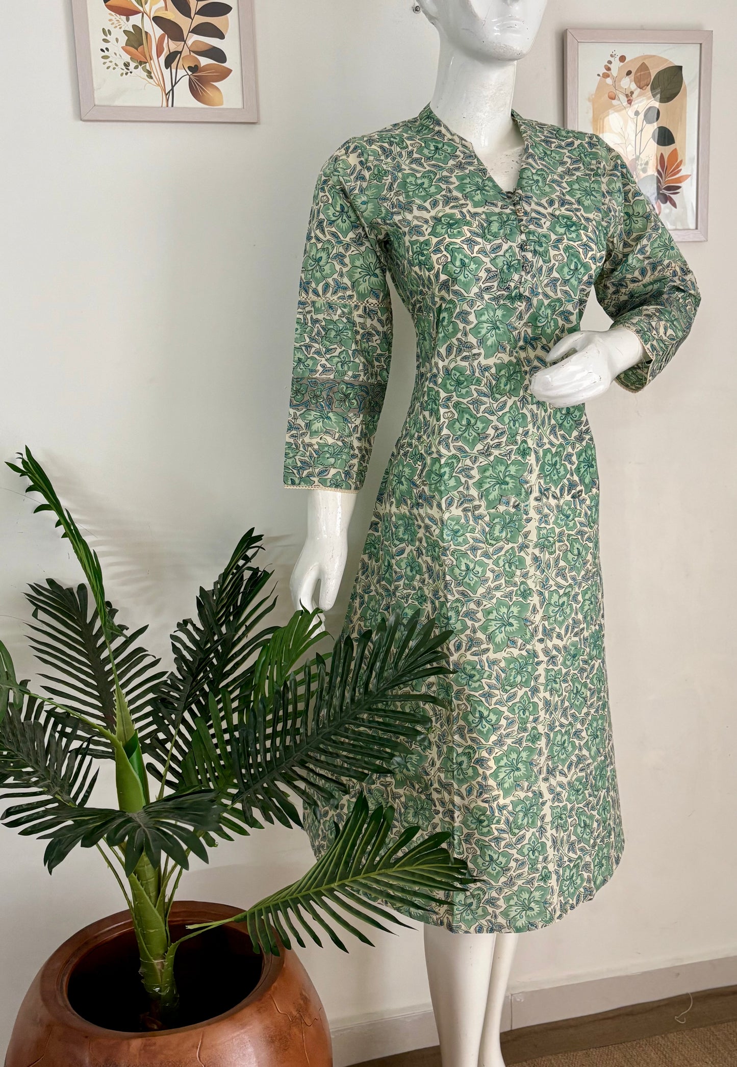 Pure Handloom Cotton Kurta – Grace in Green