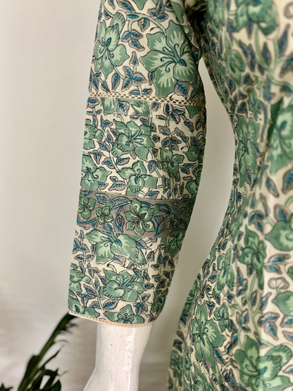 Pure Handloom Cotton Kurta – Grace in Green