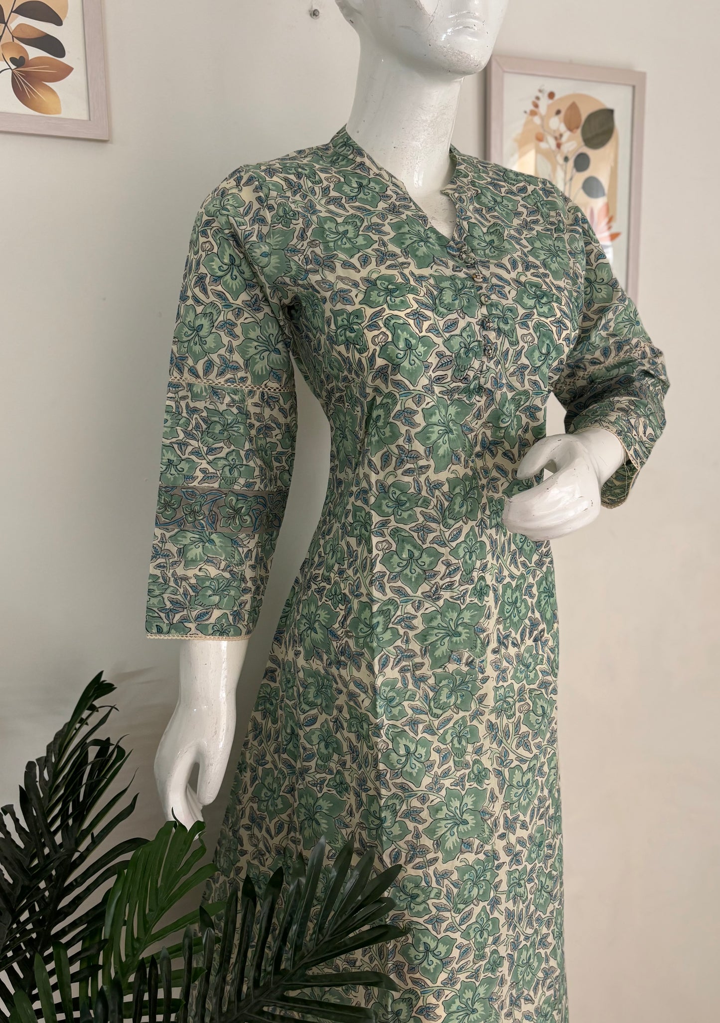 Pure Handloom Cotton Kurta – Grace in Green