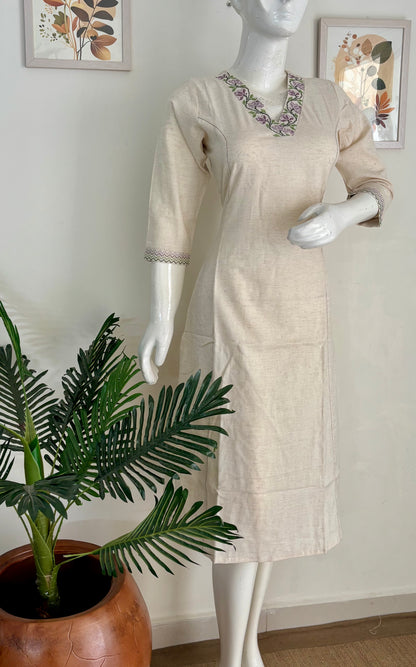 Off-White Handloom Cotton Kurta