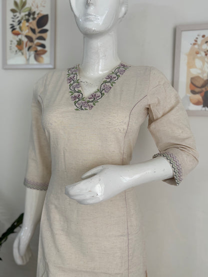 Off-White Handloom Cotton Kurta