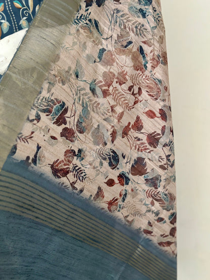 Zehra – Grey & Beige Pure Silk Kurta Set