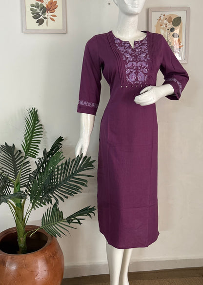 Purple Cotton Kurta - Office & Smart Wear