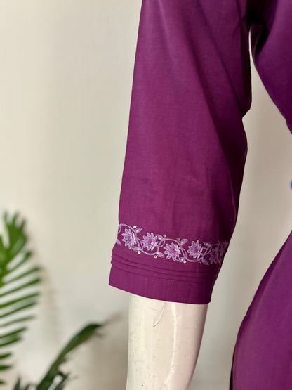 Purple Cotton Kurta - Office & Smart Wear