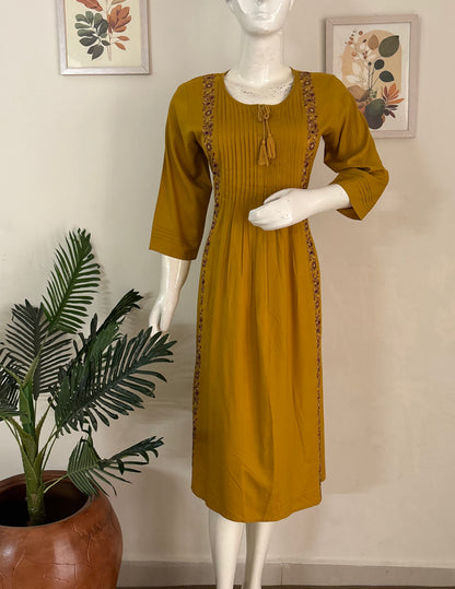 Mustard Yellow Cotton Kurta