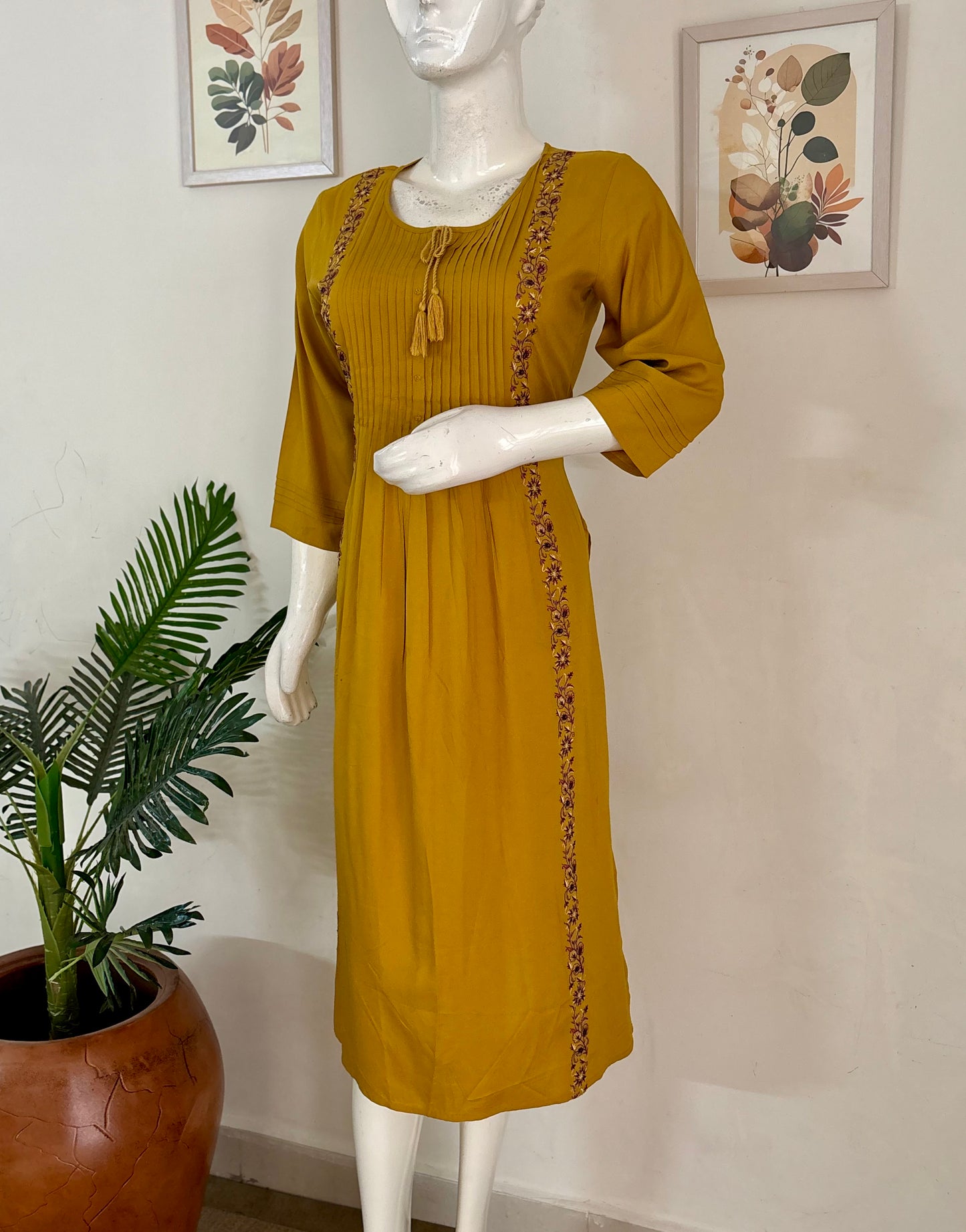 Mustard Yellow Cotton Kurta