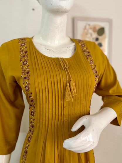 Mustard Yellow Cotton Kurta