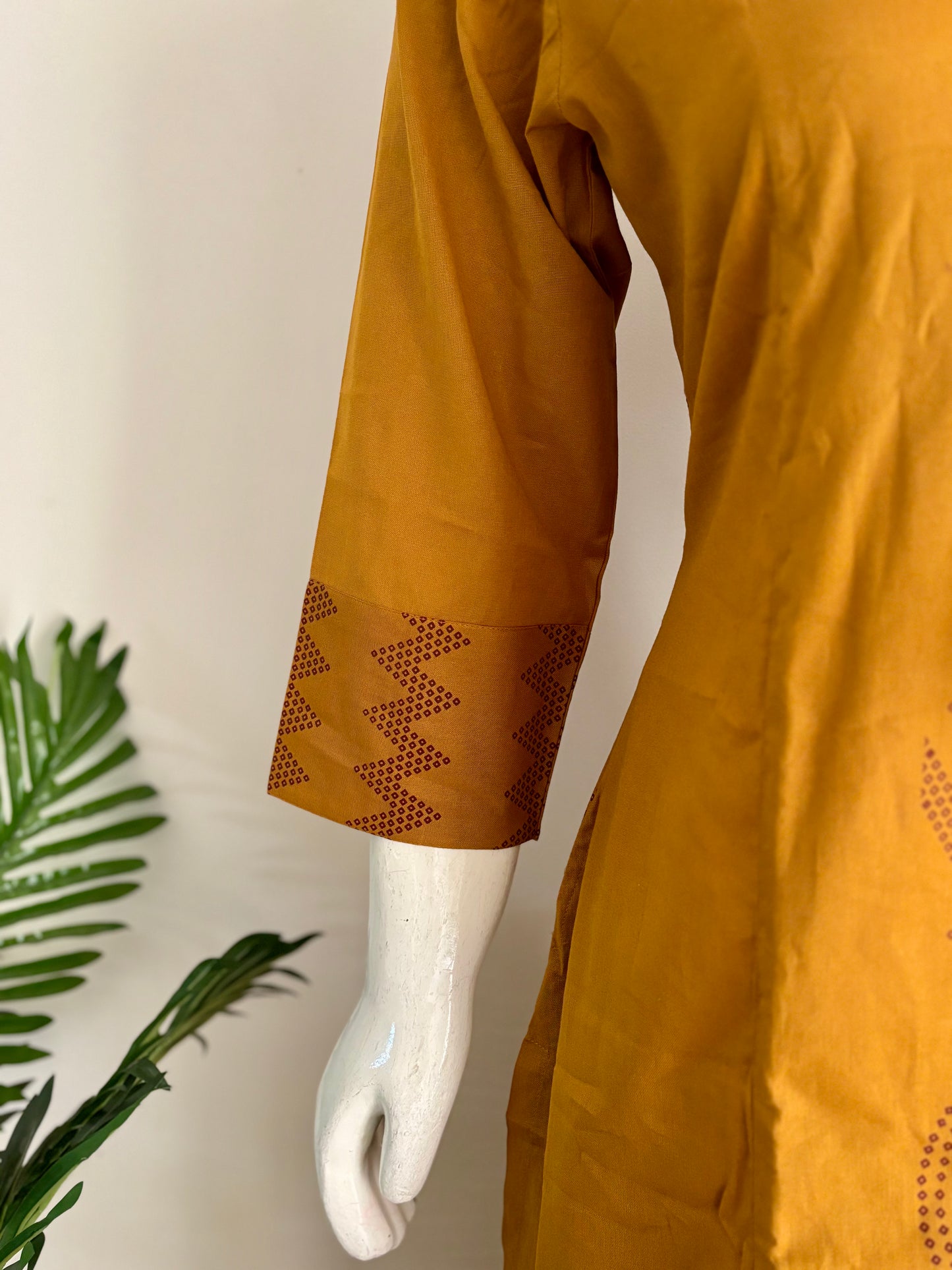 Mustard Handloom Cotton Kurta Set