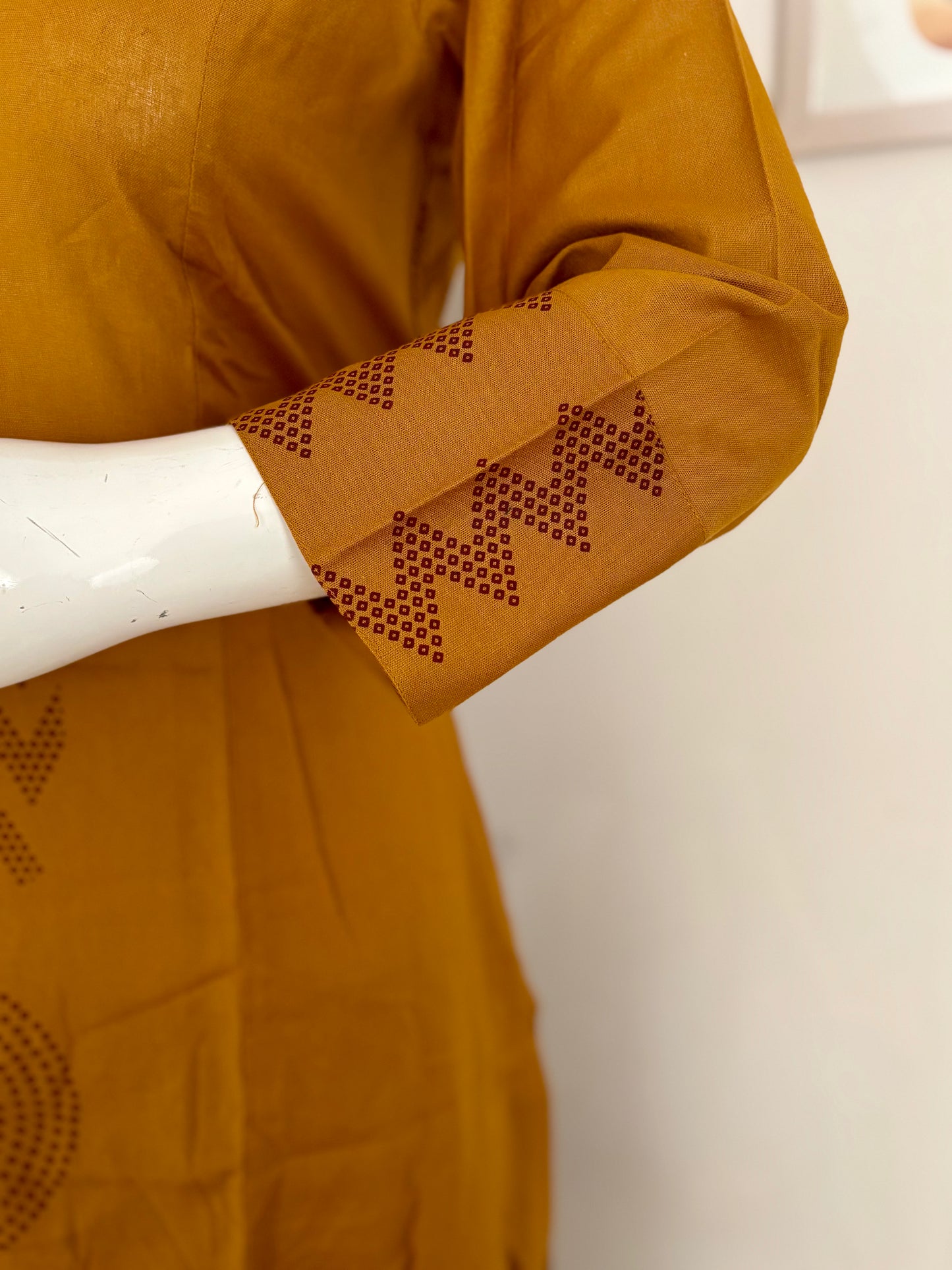 Mustard Handloom Cotton Kurta Set