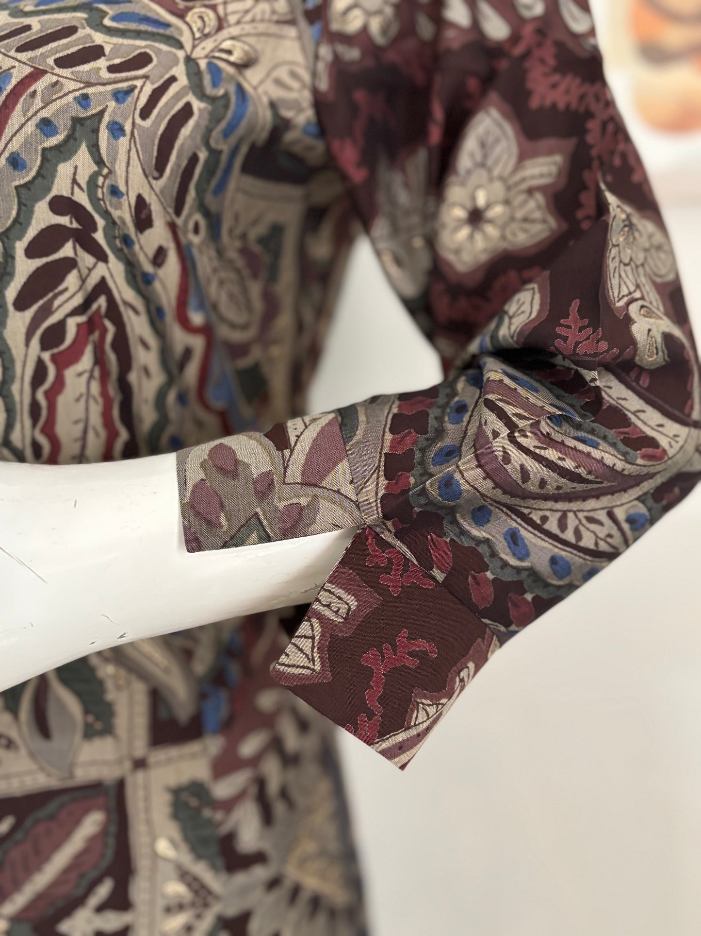 Brown Digital Print Pure Silk Kurta Set
