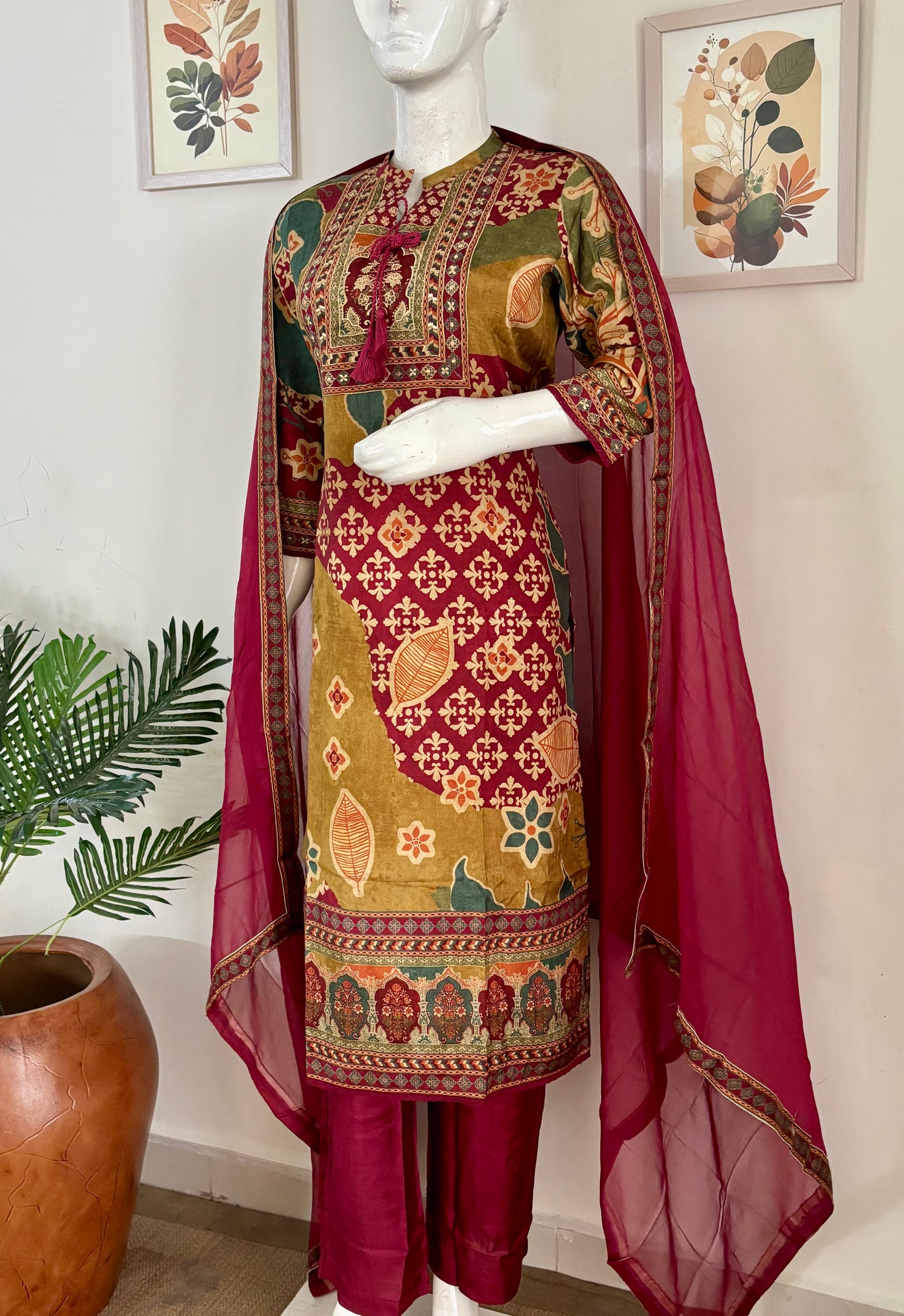 Zehra – Multishade Pure Silk Digital Print Kurta Set