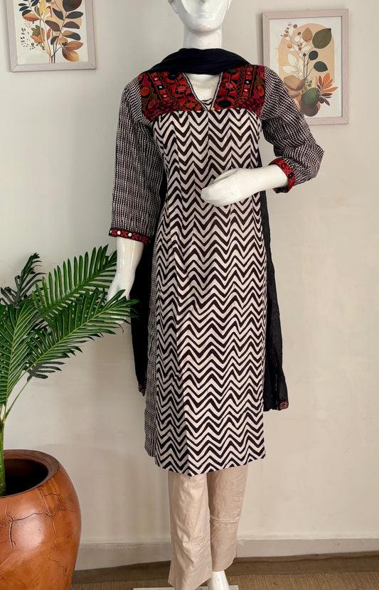 Pure Cotton A-Line Kurta Set